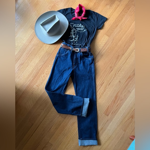 Vintage 70s Saddle King Ranch Jeans High Waisted Jeans Sz 28 x 32 - Picture 2 of 14